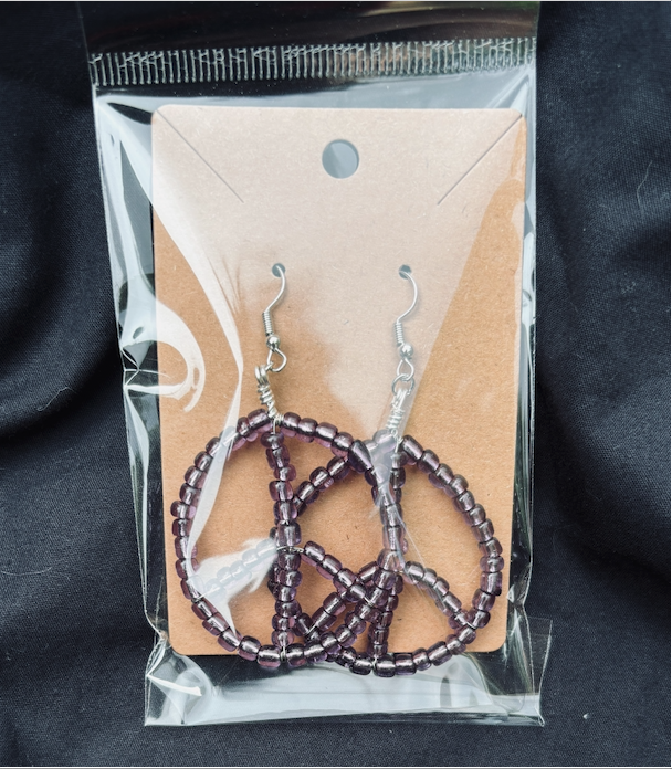 Beaded Peace sign Earrings